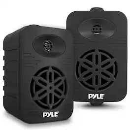 Pyle - Indoor Outdoor Speakers – 300W Dual Waterproof 4” Speakers for Home, Boat, Marine, Deck, Patio - Black