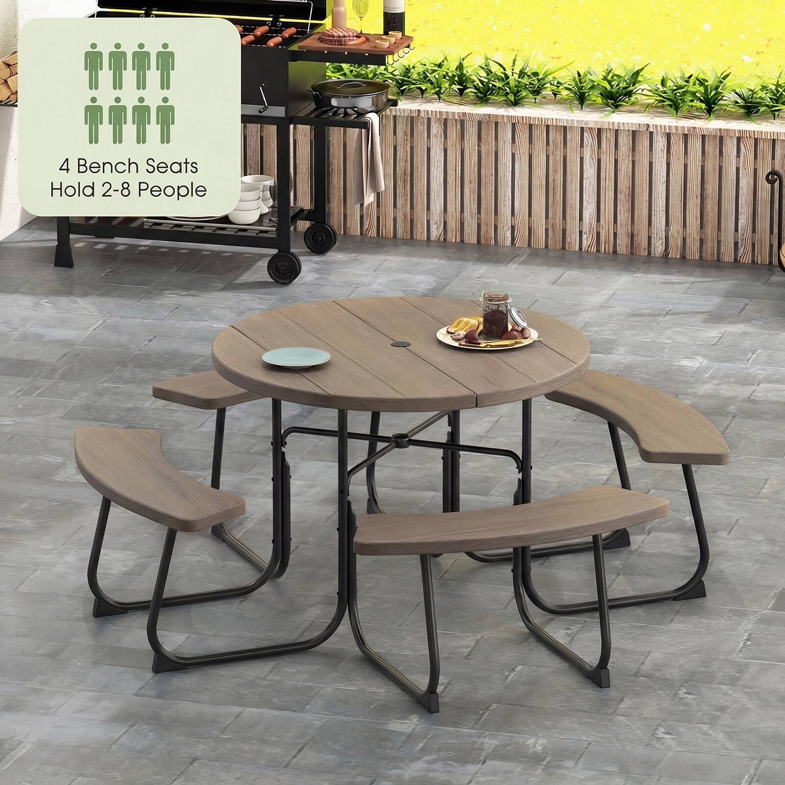 4 Bench Seats Hold 2-8 People