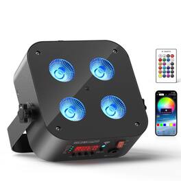 UKing - LED 4x18W RGBWA+UV Battery Powered WIRELESS DMX Par Can DJ Uplighting Up Light