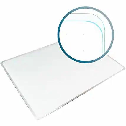 Front. Floortex - Viztex Glacier White Multi-Purpose Grid Glass Dry Erase Board 24'' x 36'' - White.