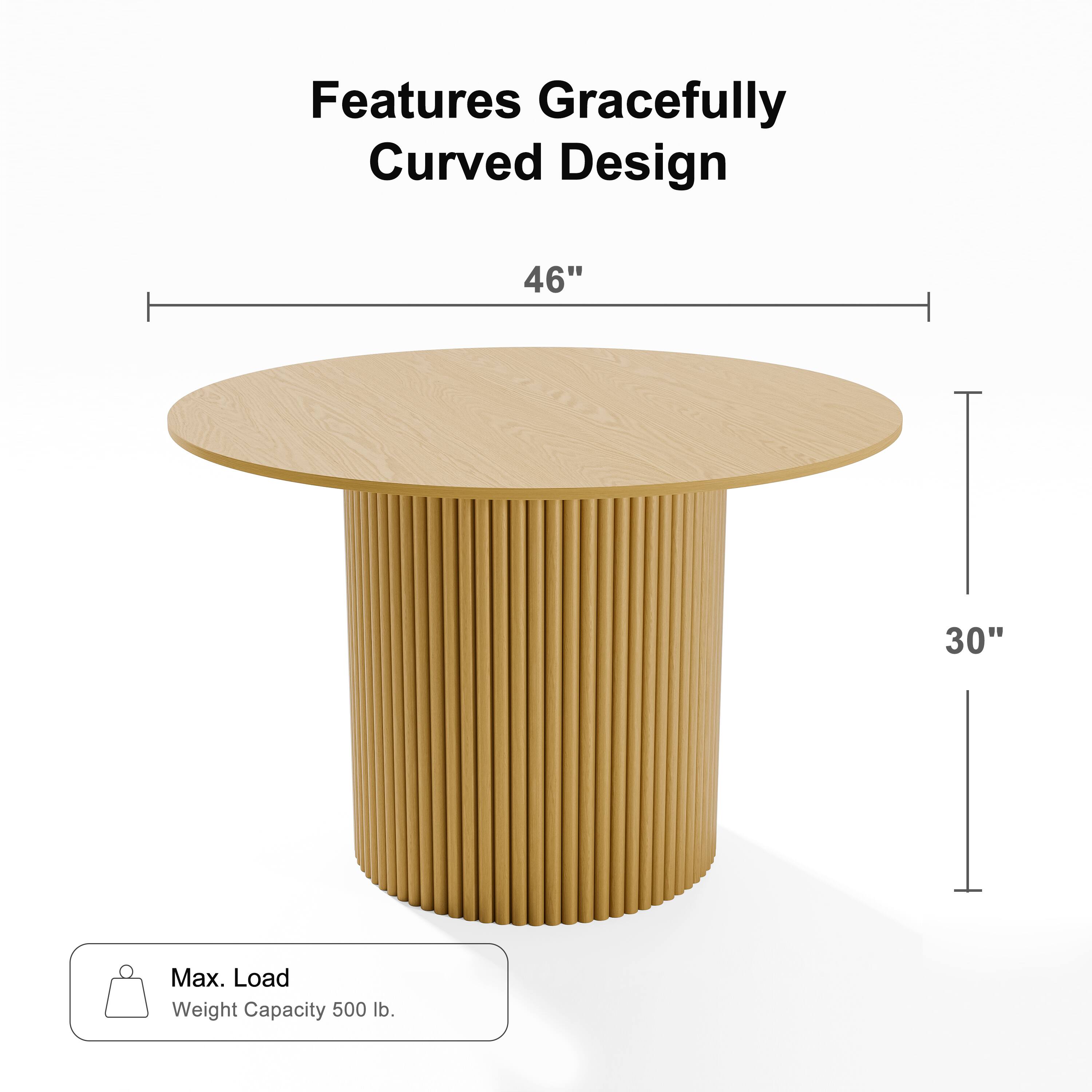Features Gracefully Curved Design  
46"  
30"  
Max. Load  
Weight Capacity 500 lb.