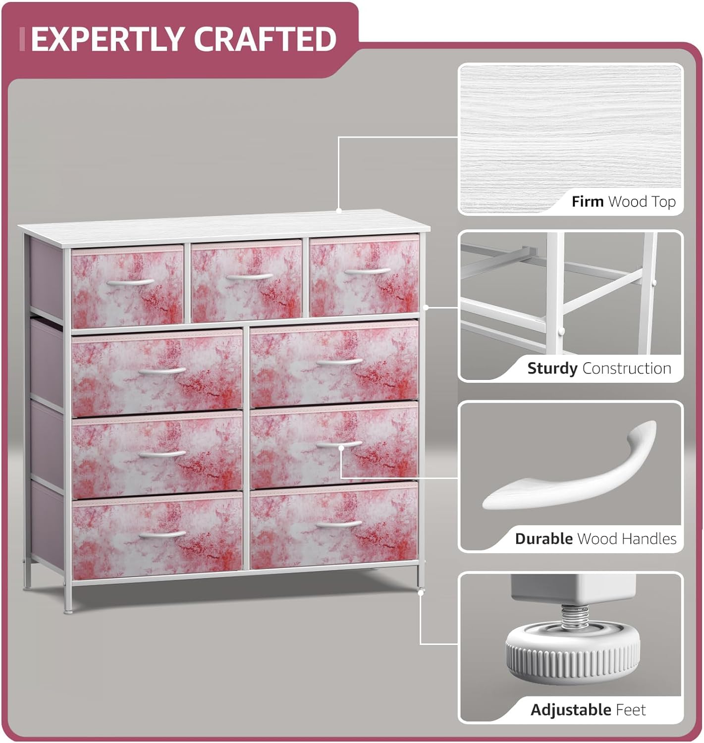 EXPERTLY CRAFTED

- Firm Wood Top
- Sturdy Construction
- Durable Wood Handles
- Adjustable Feet