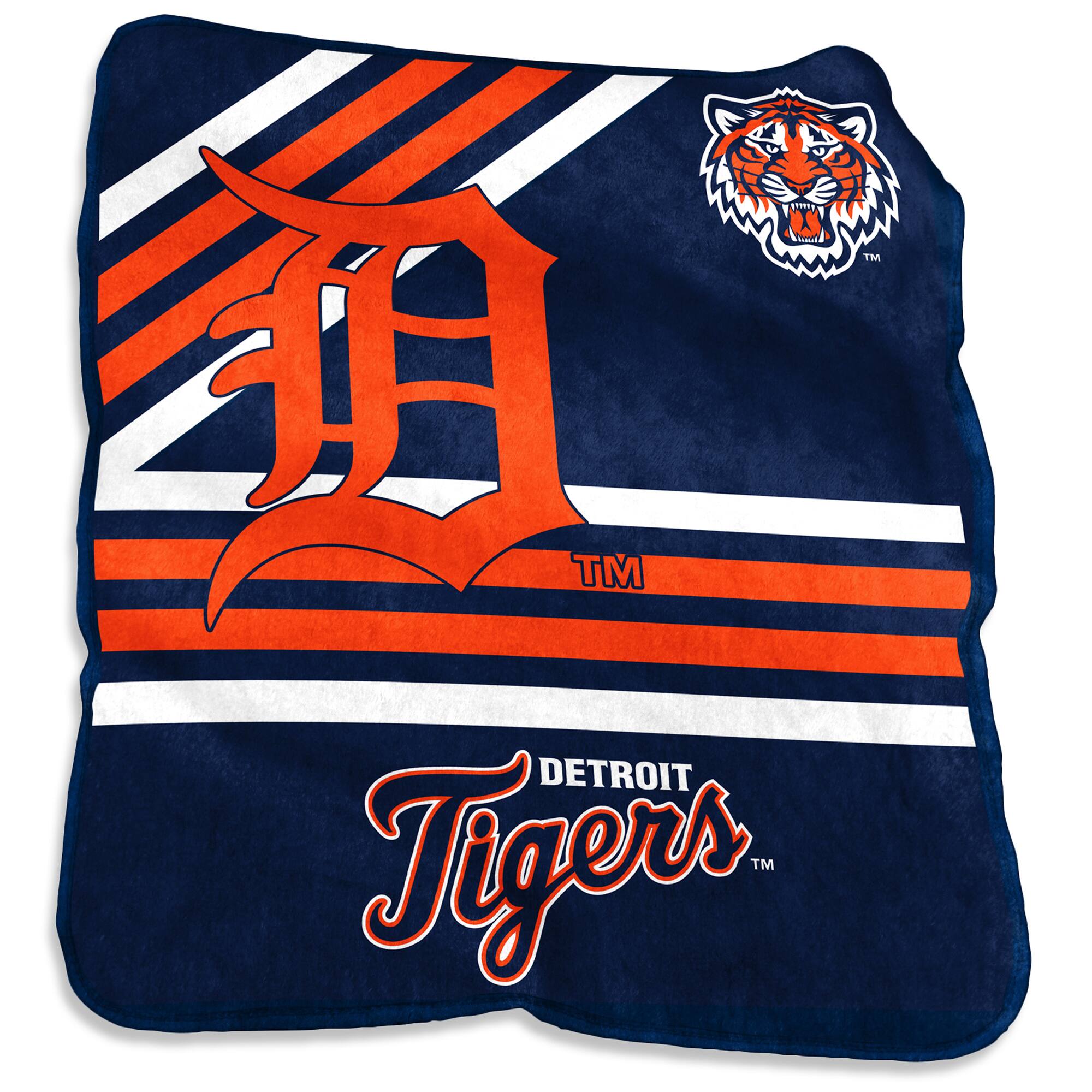 Logo Brands - Detroit Tigers 50'' x 60'' Plush Raschel Throw - Multicolor