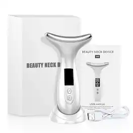 Morfone - EMS 7-Color LED Face&Neck Massager with Vibration&Heat Facial Sculpting Wand - White