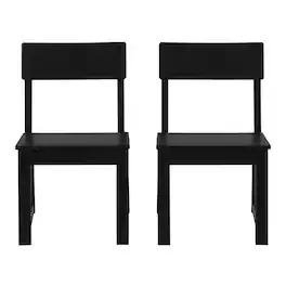 WestinTrends - Paloma Modern HDPE Outdoor Armless Patio Dining Chairs (Set of 2) - Black
