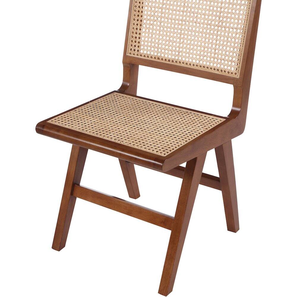 Alt View 4. Meridian Furniture - Preston Walnut Wood Dining Side Chair, Set of 2 - Brown.