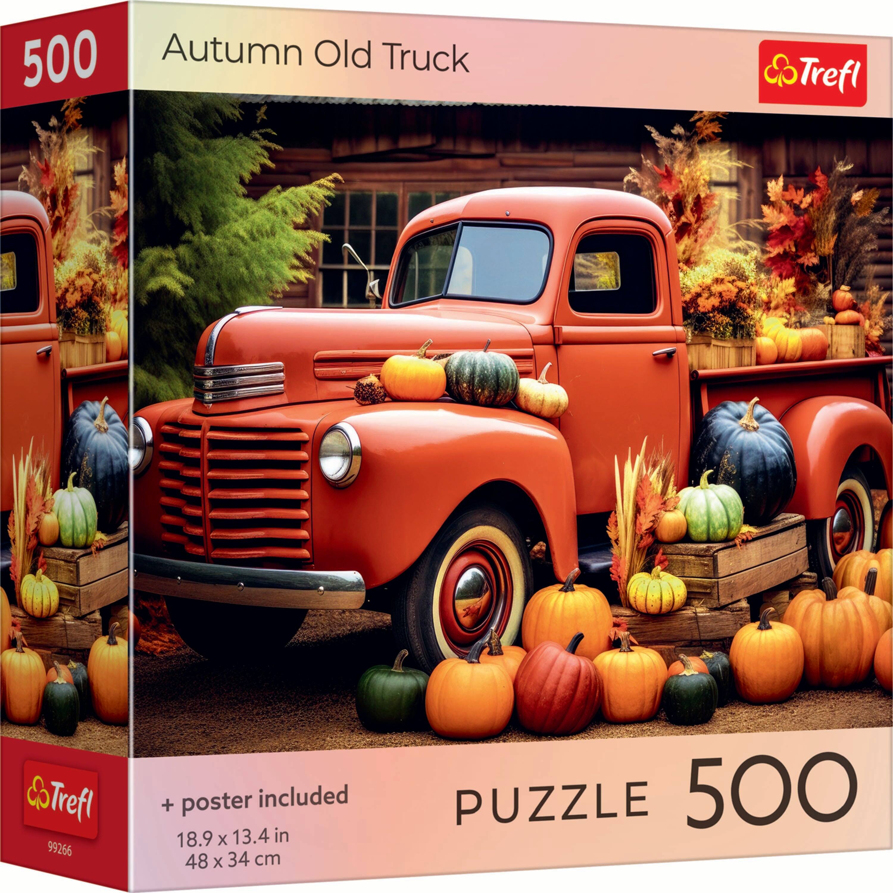 500 Autumn Old Truck  
Trefl  
Trefl 99266  
+ poster included 18.9 X 13.4 in 48 X 34 cm  
PUZZLE 500