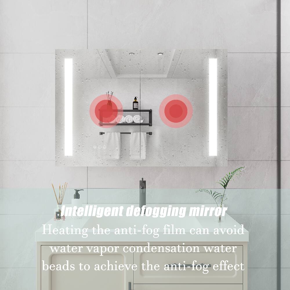 Intelligent defogging mirror  
Heating the anti-fog film can avoid water vapor condensation water beads to achieve the anti-fog effect