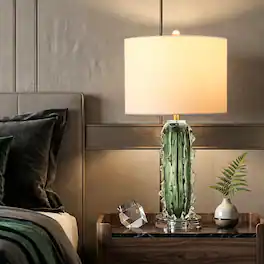 partphoner - Modern Textured Glass Table Lamp - Green