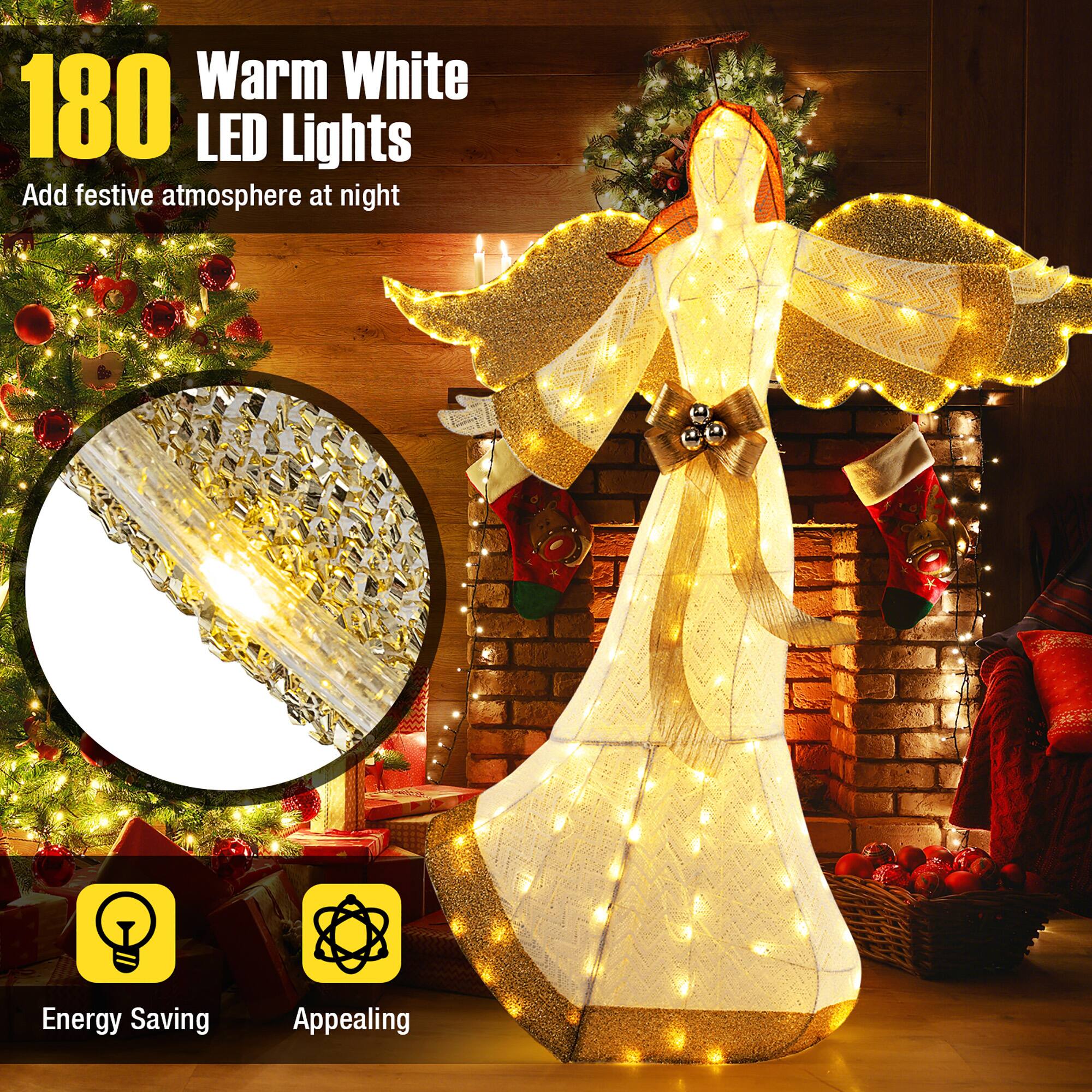 180 Warm White LED Lights  
Add festive atmosphere at night  

Energy Saving  
Appealing