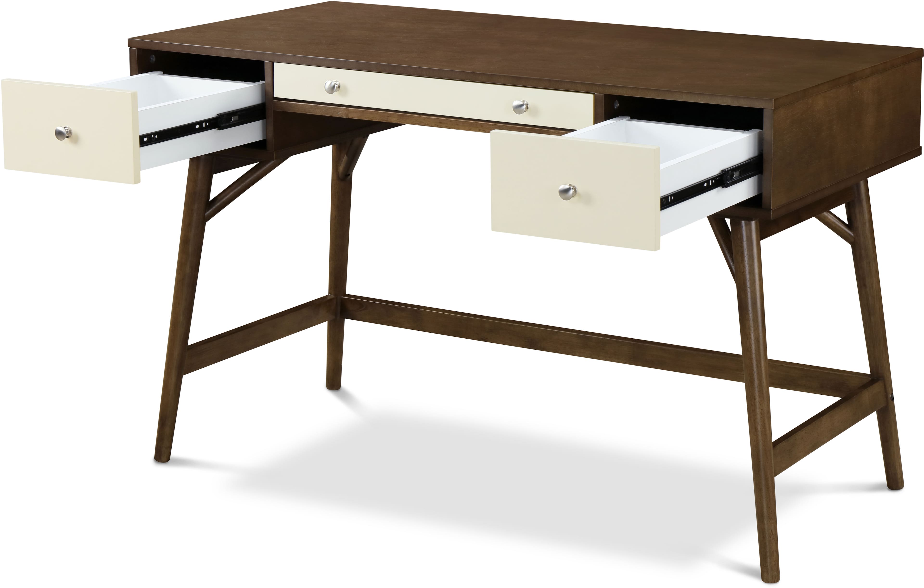 Alt View 12. Adore Decor - Sutton Mid-Century Modern Wood 3-Drawer Writing Desk - Dark Brown.