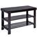 Front. Costway - 3 Tier Bamboo Shoe Rack Bench Storage Shelf Organizer Entryway Home Furni Black - Black.