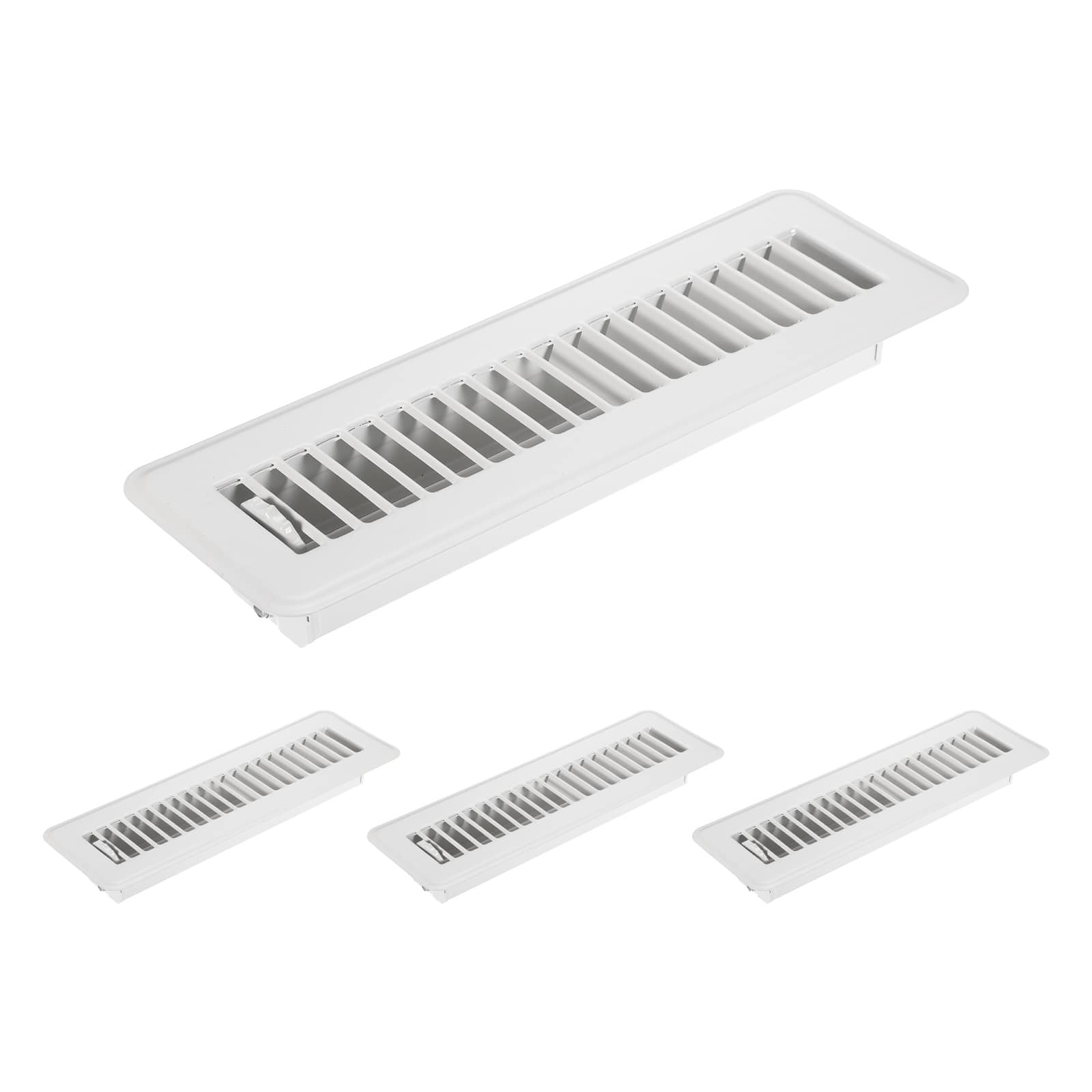 Unique Bargains - 2x10 Inch Floor Vent Covers, 4pcs Heavy Duty Metal Walkable Air Vent Covers, Adjustable Air Supply Lever for Home Office - Black price history on PriceWatchPro