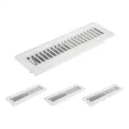 Unique Bargains - 2x10 Inch Floor Vent Covers, 4pcs Heavy Duty Metal Walkable Air Vent Covers, Adjustable Air Supply Lever for Home Office - Black