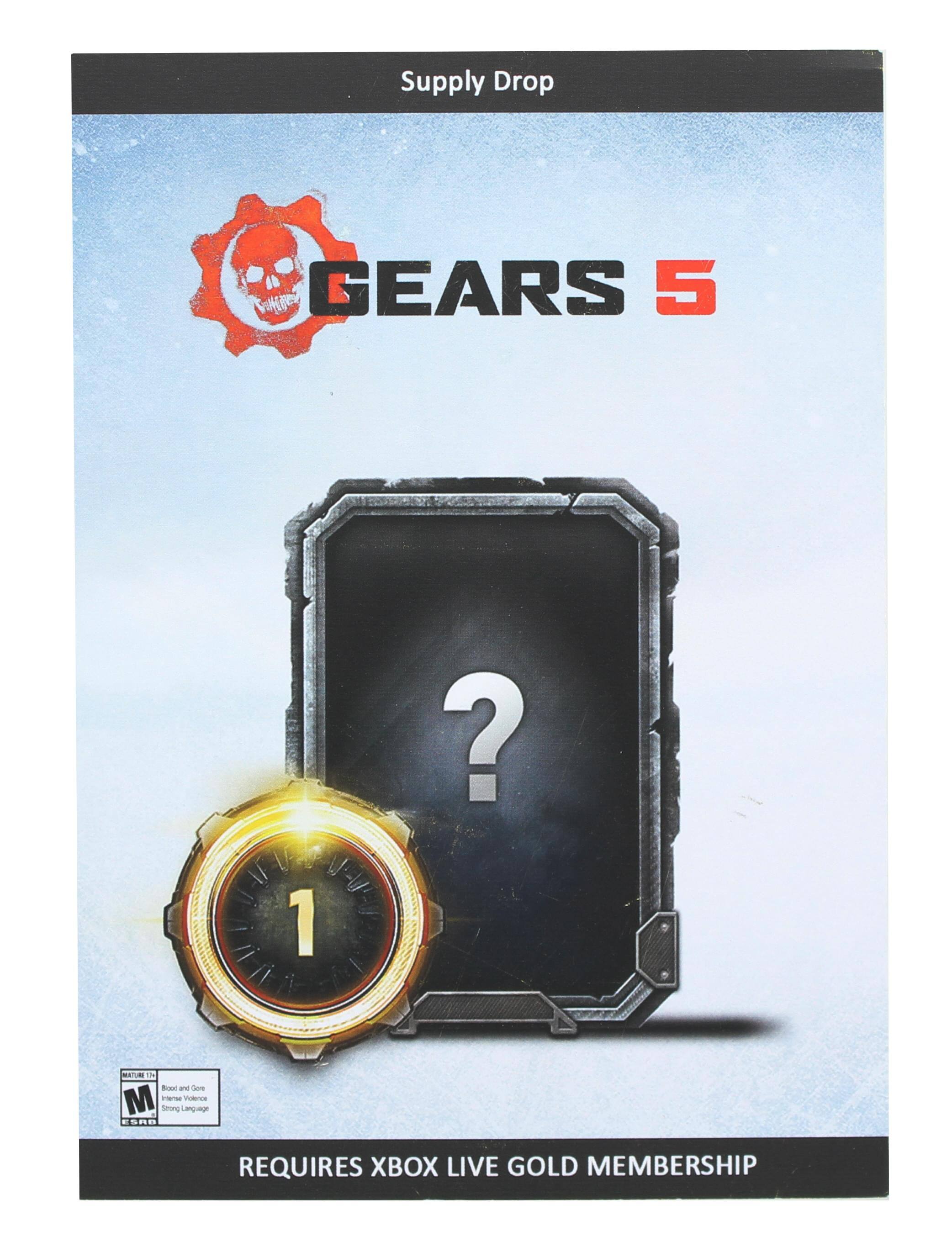 Supply Drop  
Gears 5  

1  

Requires Xbox Live Gold Membership  

Mature 17+  
Blood and Gore  
Intense Violence  
Strong Language