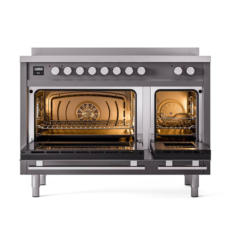 Alt View 5. ILVE - ILVE Professional Plus II 48 inch Induction Range with 6 Induction Elements (Graphite Matte) - Graphite Matte.
