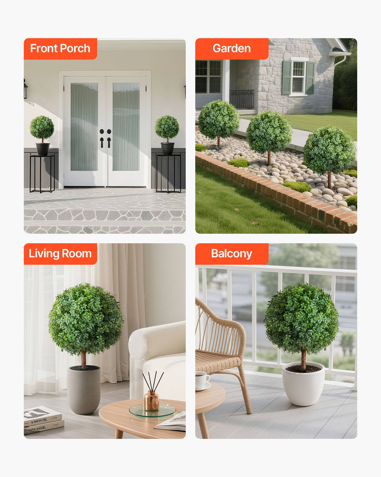 Front Porch  
Garden  
Living Room  
Balcony