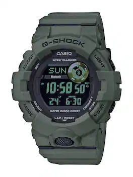 Casio - Men's G-Shock Power Trainer with Bluetooth Mobile Link 49mm Watch - Green