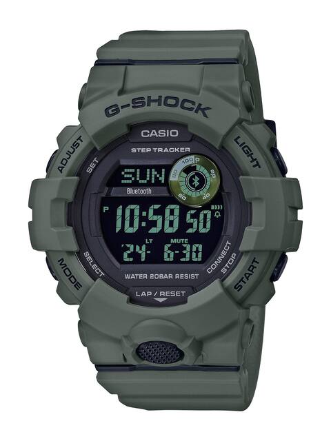 Casio Men s G Shock Power Trainer with Bluetooth Mobile Link 49mm Watch Green GBD800UC 3 Best Buy