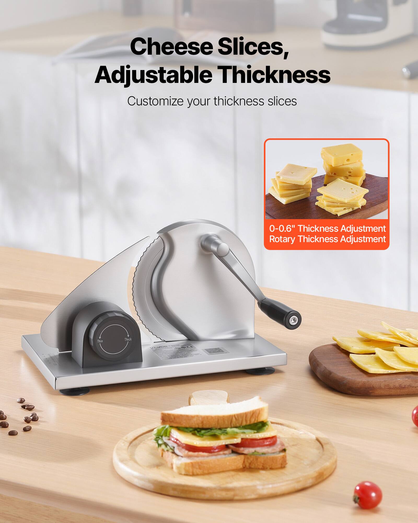 Cheese Slices, Adjustable Thickness

Customize your thickness slices

0-0.6" Thickness Adjustment Rotary Thickness Adjustment