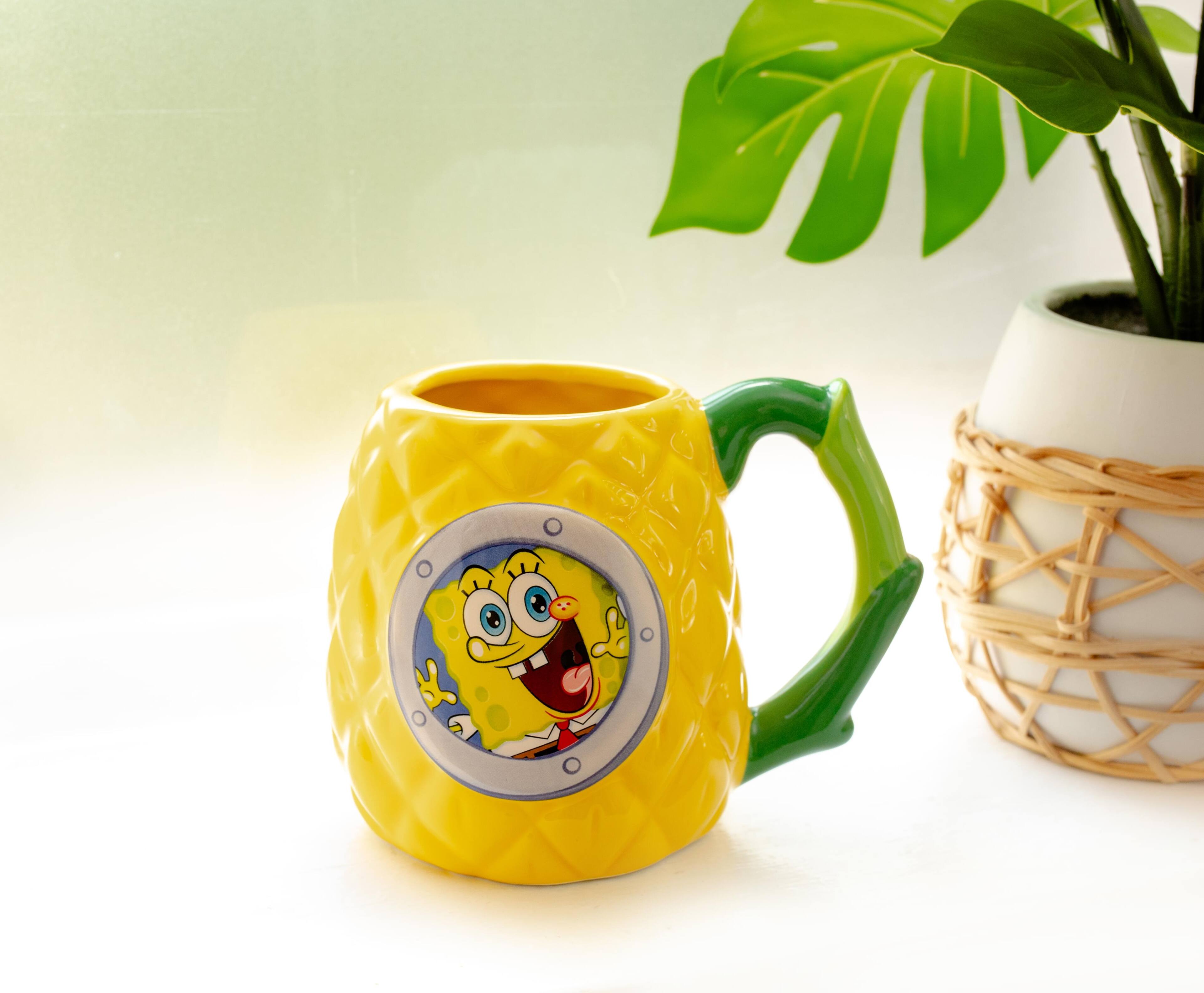 Alt View 3. Silver Buffalo - SpongeBob SquarePants Pineapple House 3D Sculpted Ceramic Mug | Holds 20 Ounces - Yellow.