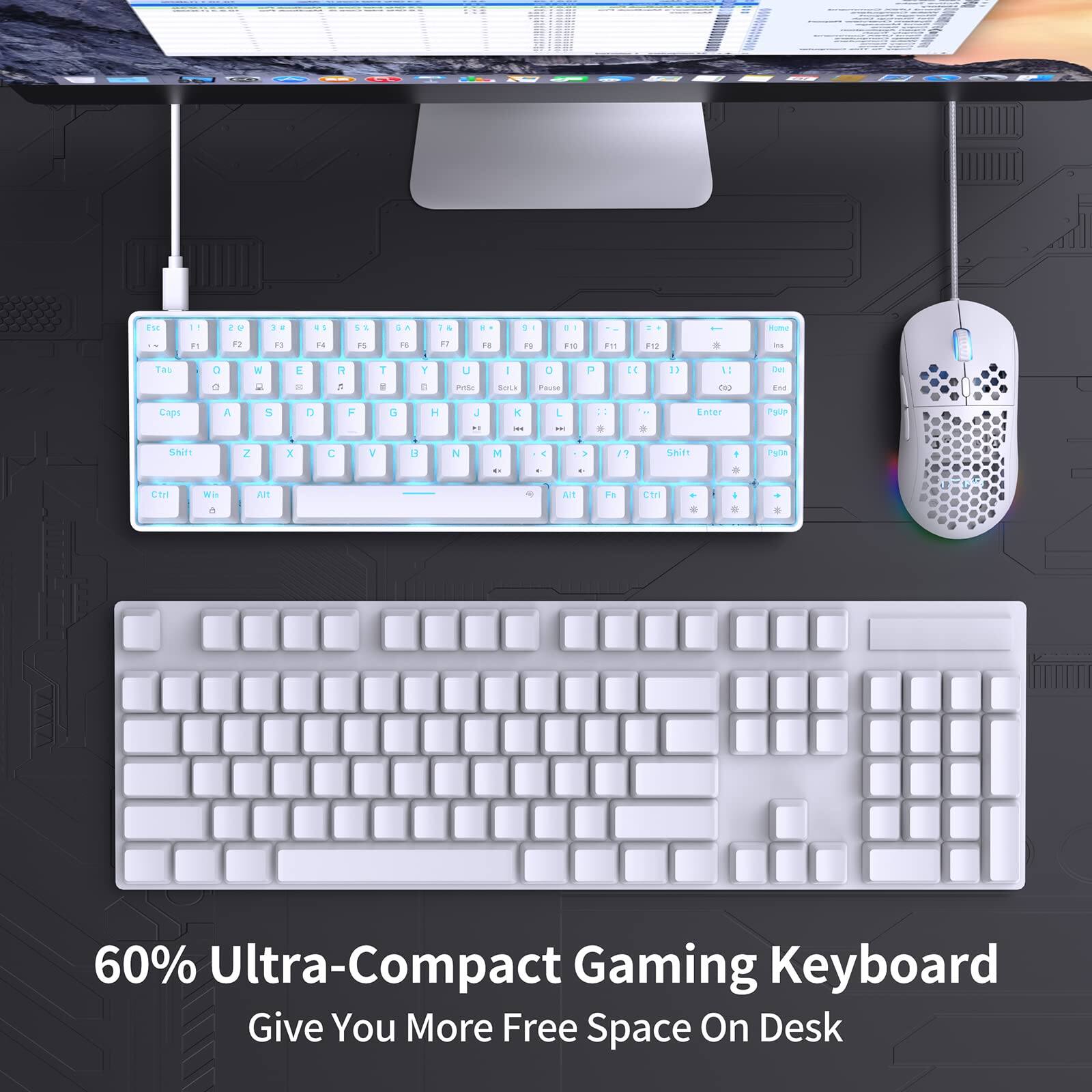 60% Ultra-Compact Gaming Keyboard  
Give You More Free Space On Desk