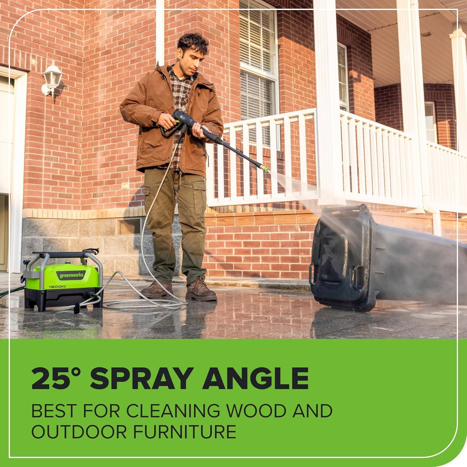 greenworks 1052 25° SPRAY ANGLE BEST FOR CLEANING WOOD AND OUTDOOR FURNITURE