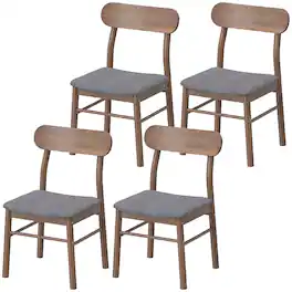 Homcom - of 4 Dining Chairs - Gray