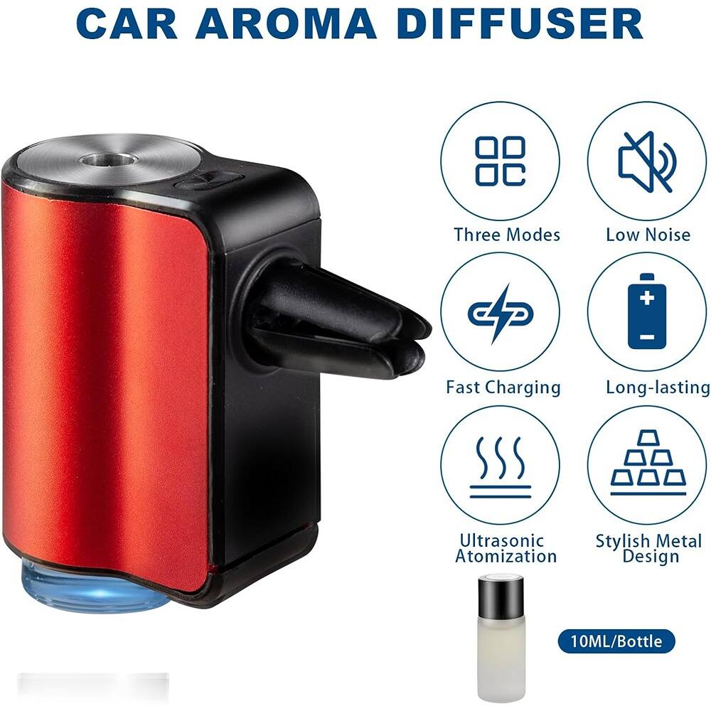 CAR AROMA DIFFUSER

- Three Modes
- Low Noise
- Fast Charging
- Long-lasting
- Ultrasonic Atomization
- Stylish Metal Design
- 10ML/Bottle