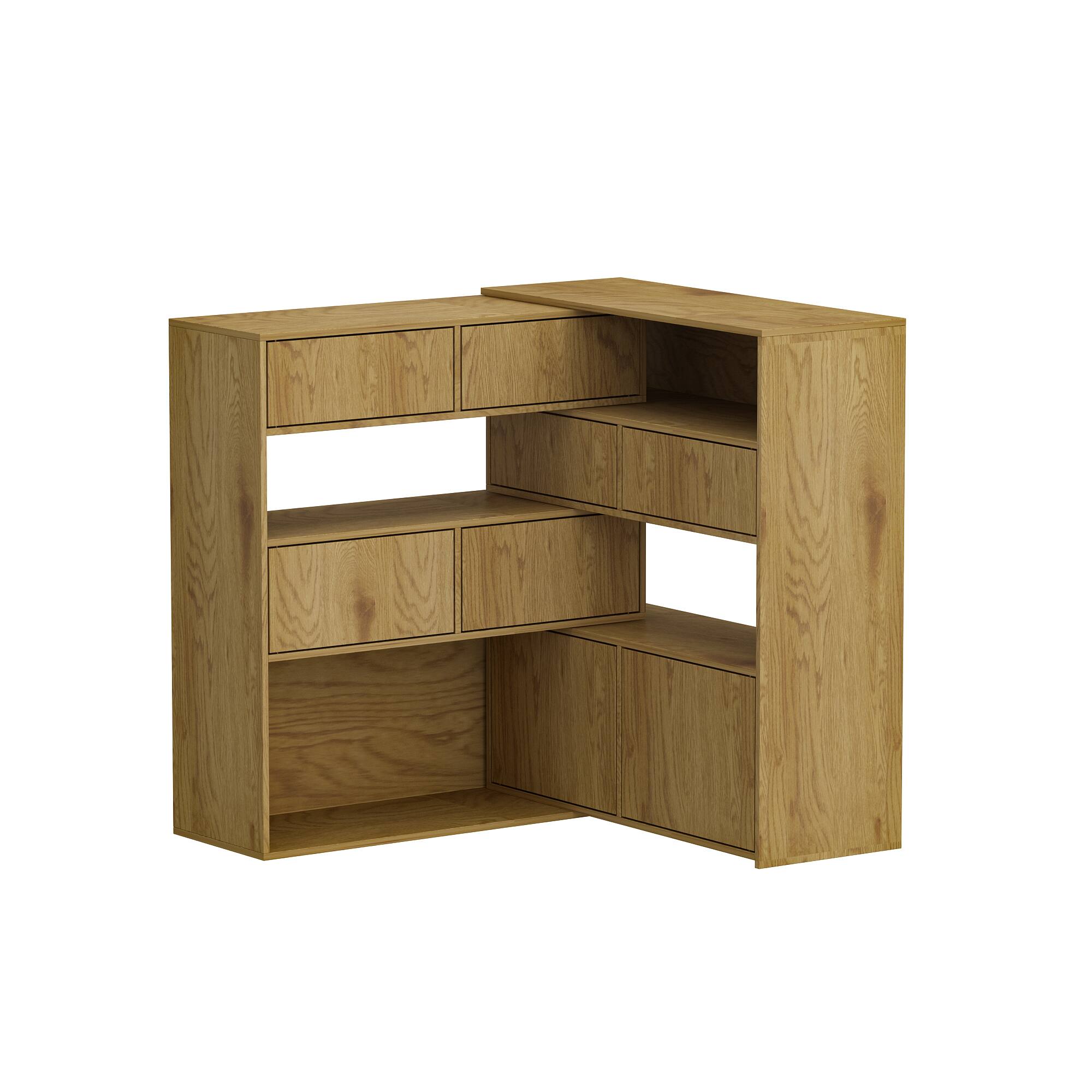 Angle. Famapy - Famapy Modular Rotating Storage Display Cabinet – Multi - Scenario Wooden Organizer - Wooden.