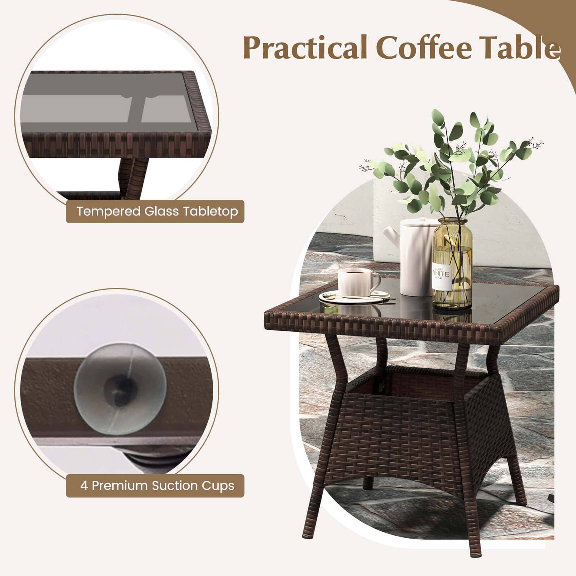 Practical Coffee Table

Tempered Glass Tabletop

4 Premium Suction Cups