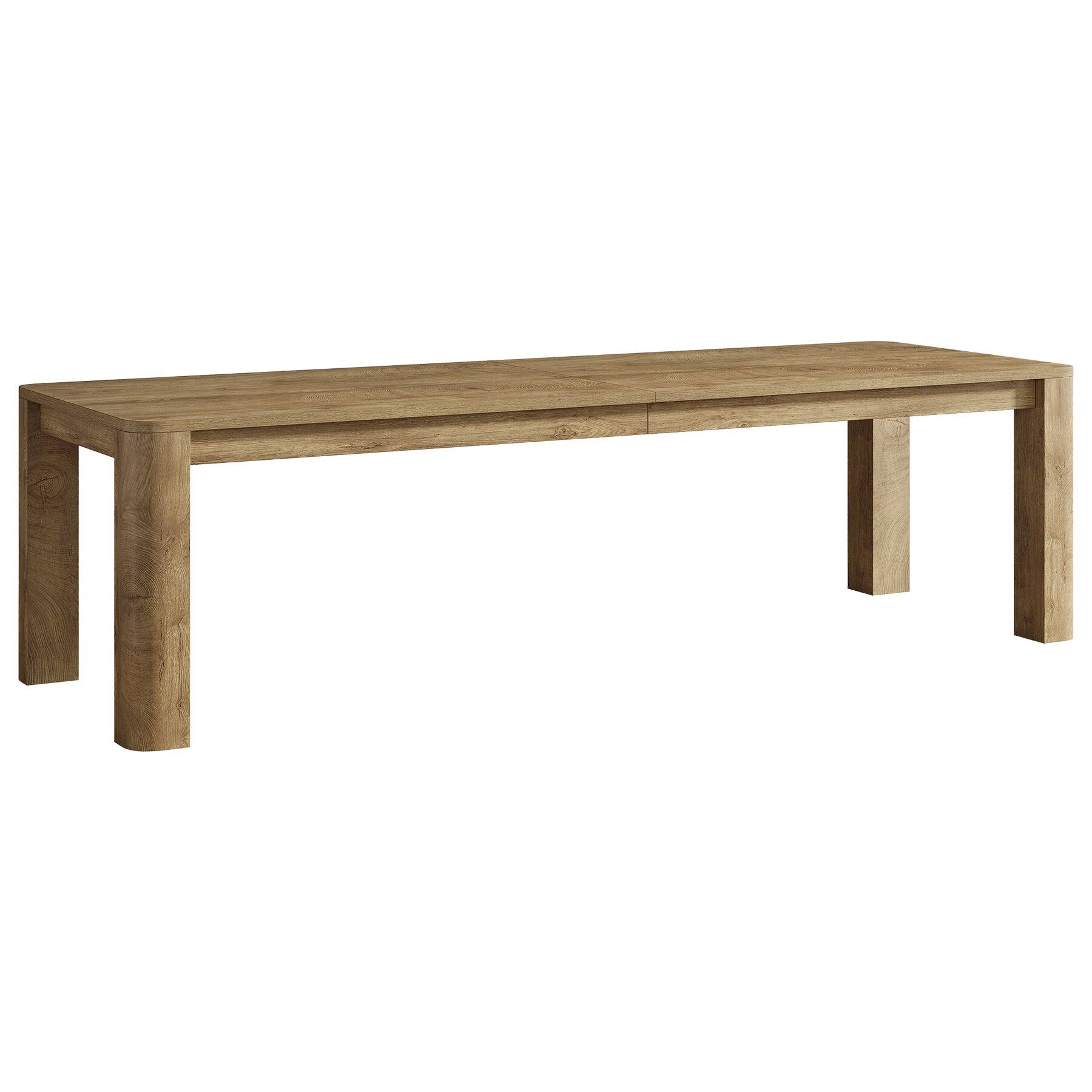 Alt View 5. Tribesigns - Farmhouse Dining Table with Engineered Wood Construction and Rounded Edges for Dining Room and Kitchen - Light Brown.