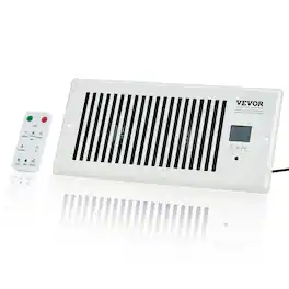VEVOR - Register Booster Fan, Quiet Vent Booster Fan Fits 4” x 10” Register Holes, with Remote Control and Thermostat Control - White