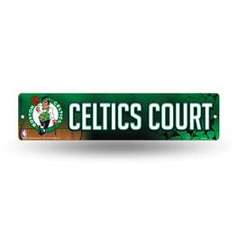 Rico Industries - Boston Basketball Celtics Court 16" Street Sign - Features Lucky the Leprechaun - Multi