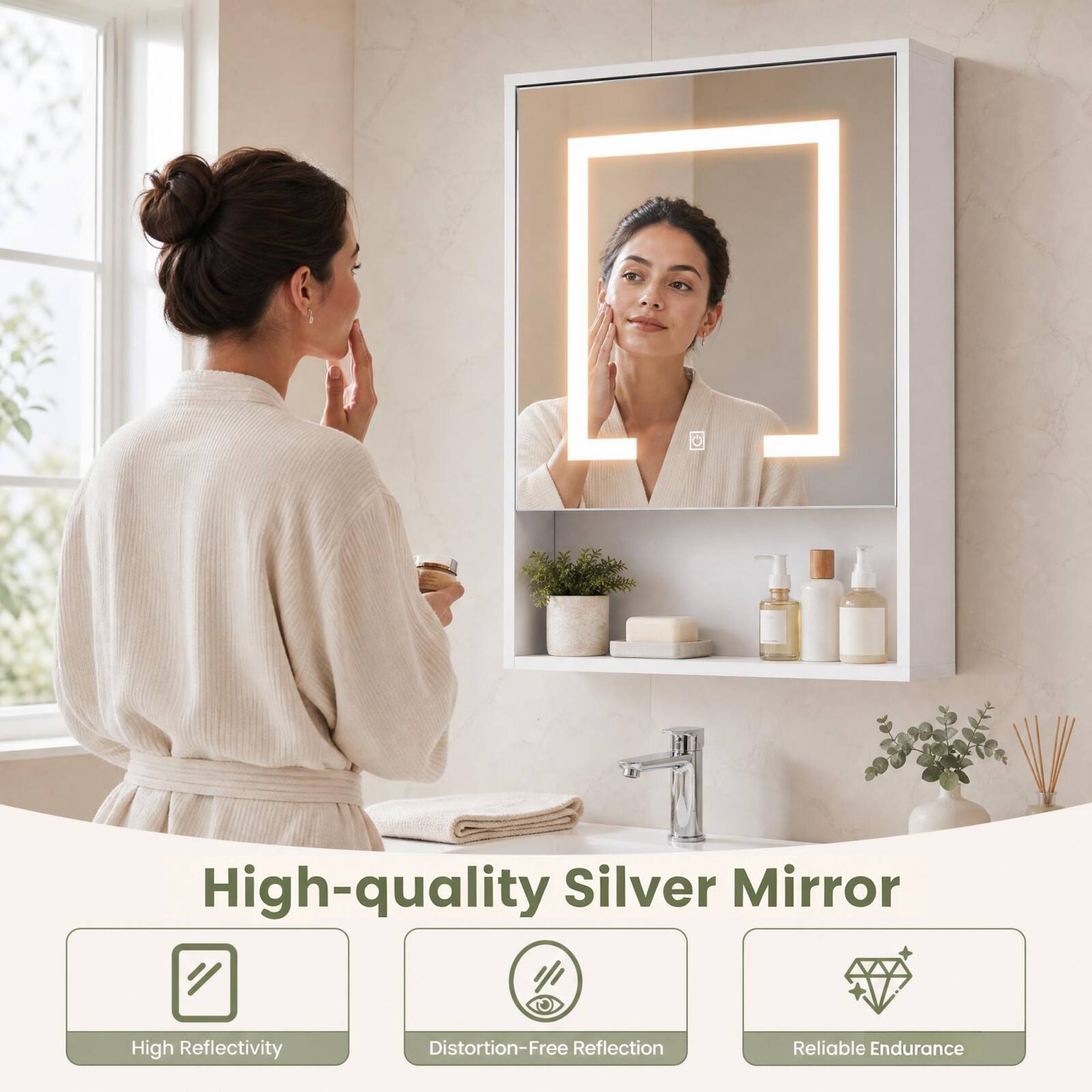 High-quality Silver Mirror  
High Reflectivity  
Distortion-Free Reflection  
Reliable Endurance