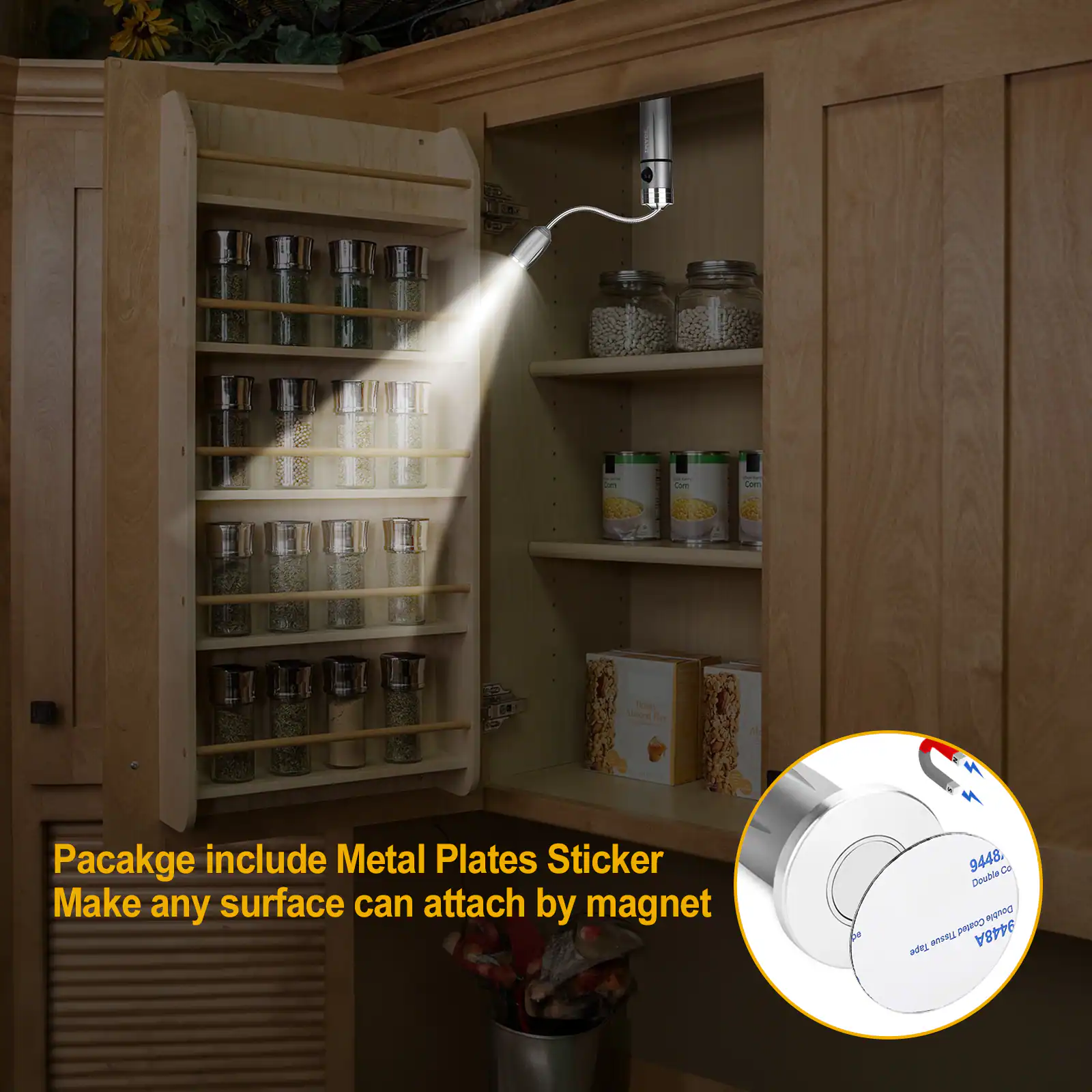 Pacakge include Metal Plates Sticker Make any surface can attach by magnet 9448. Conbie Pmalde Coated 3448A A Ades