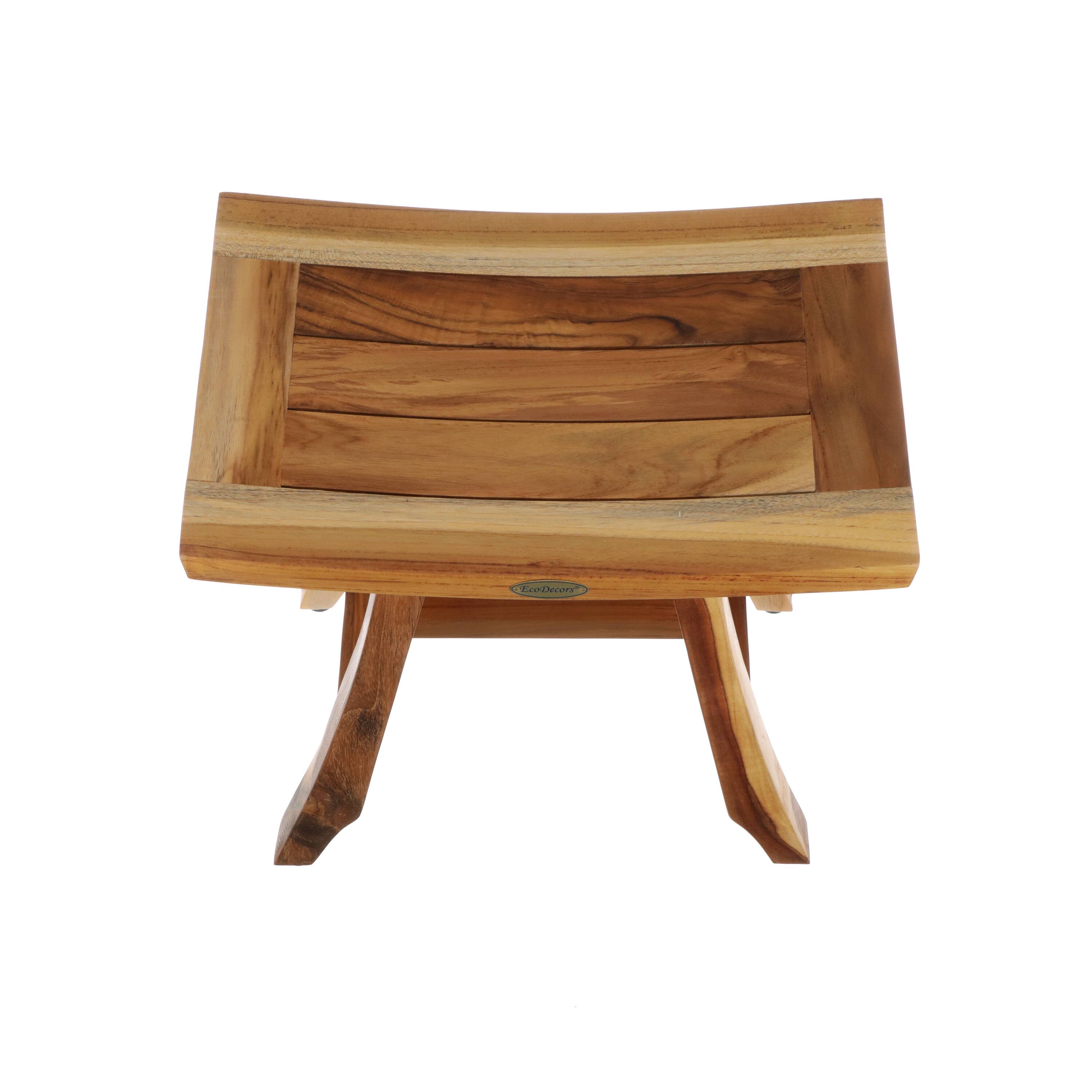 Alt View 1. EcoDecors - EcoDecors 18 Inch Satori Natural Teak Waterproof Teak Wood Shower Bench - EarthyTeak.