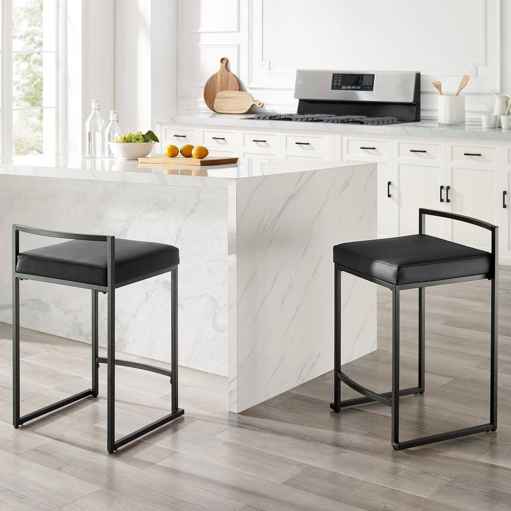 Alt View 2. Crosley Furniture - Harlowe 2-Piece Counter Height Bar Stool Set - 2 Stools - Black.