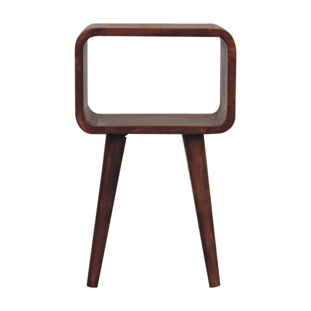 Artisan Furniture - Solid WoodMini Honey Caramel Curved Open Bedside - Brown