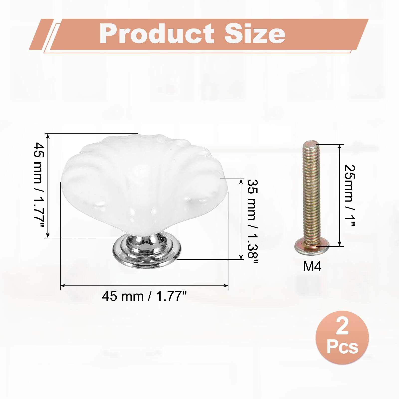 Product Size

45 mm / 1.77"  
35 mm / 1.38"  
25mm / 1" M4  
2 Pcs