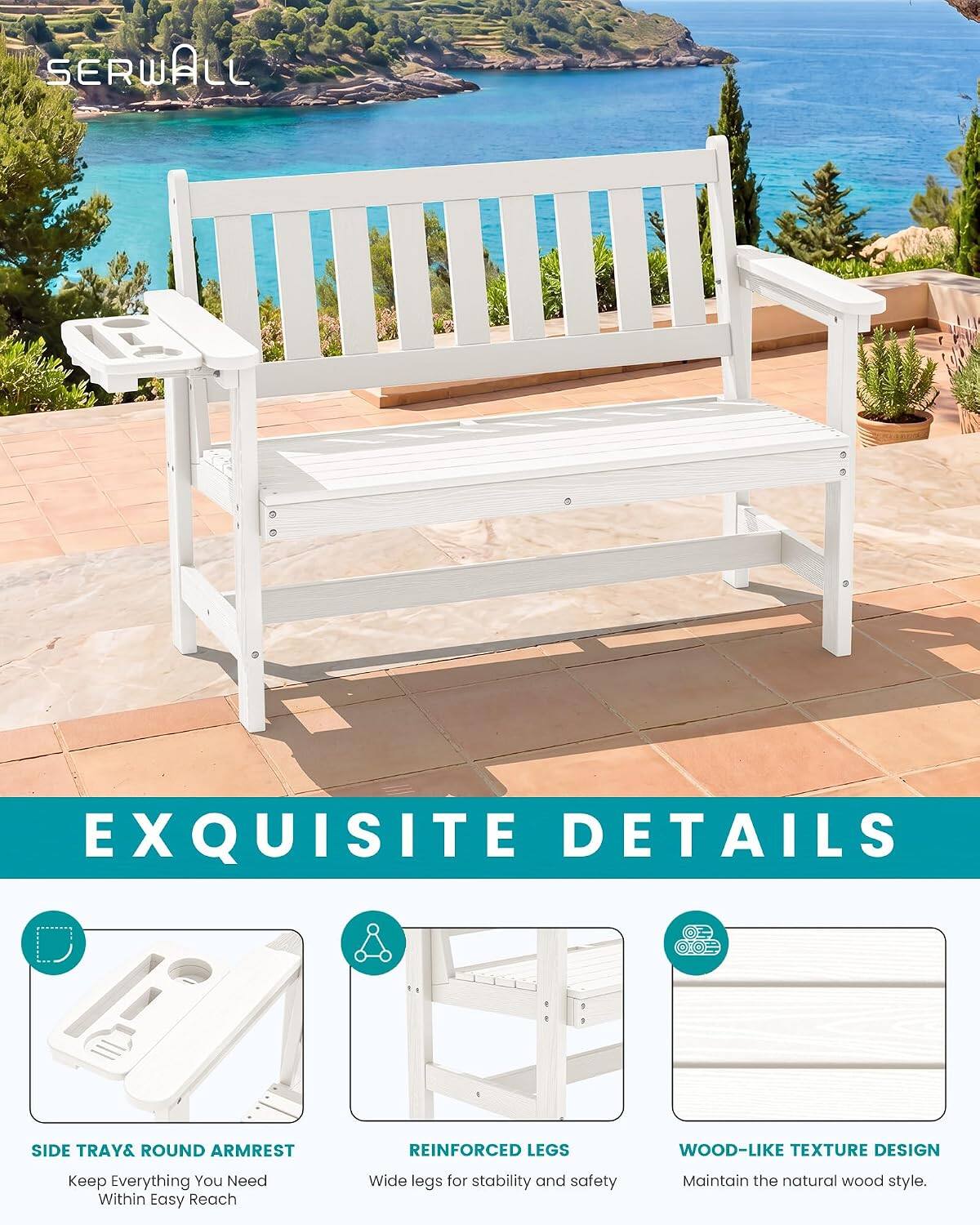 SERWALL

EXQUISITE DETAILS

SIDE TRAY & ROUND ARMREST
Keep Everything You Need Within Easy Reach

REINFORCED LEGS
Wide legs for stability and safety

WOOD-LIKE TEXTURE DESIGN
Maintain the natural wood style.