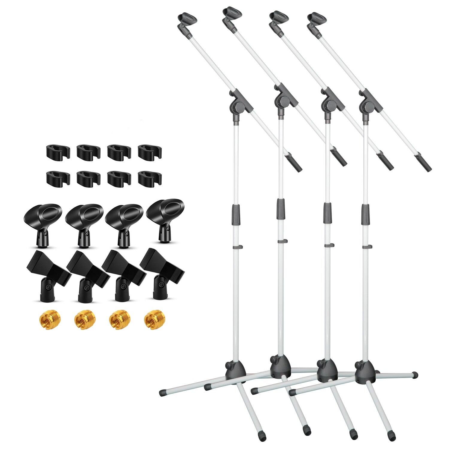 5 CORE - 5Core Tripod Mic Stand 4Pcs Adjustable Holder Floor Microphone Boom Arm-MS 080 WH 4PC