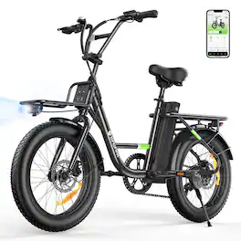 Isinwheel - U7 Series Cargo Bike(1000W Motor , 20MPH Top Speed , 80Miles Range) - Black