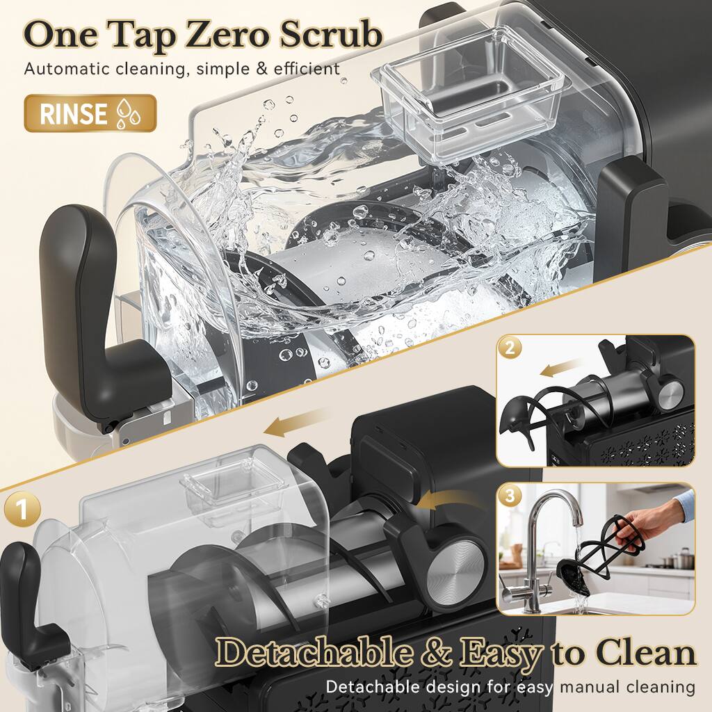 One Tap Zero Scrub Automatic cleaning, simple & efficient

RINSE

1. Detachable & Easy to Clean
2. Detachable design for easy manual cleaning