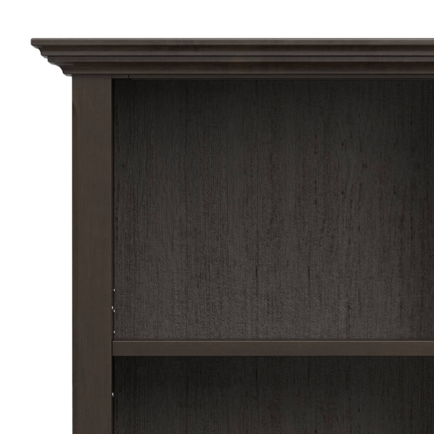 Alt View 7. Simpli Home - Amherst 24 inch Wide Solid Wood Transitional 5 Shelf Bookcase in Hickory Brown - Hickory Brown.