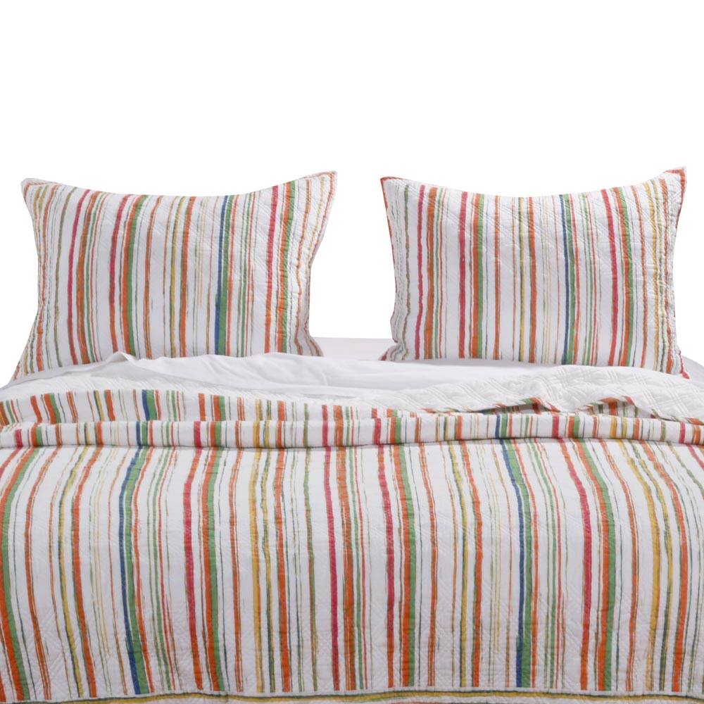 Angle. BreeBe - Sunset Stripe Sham King - Multi.
