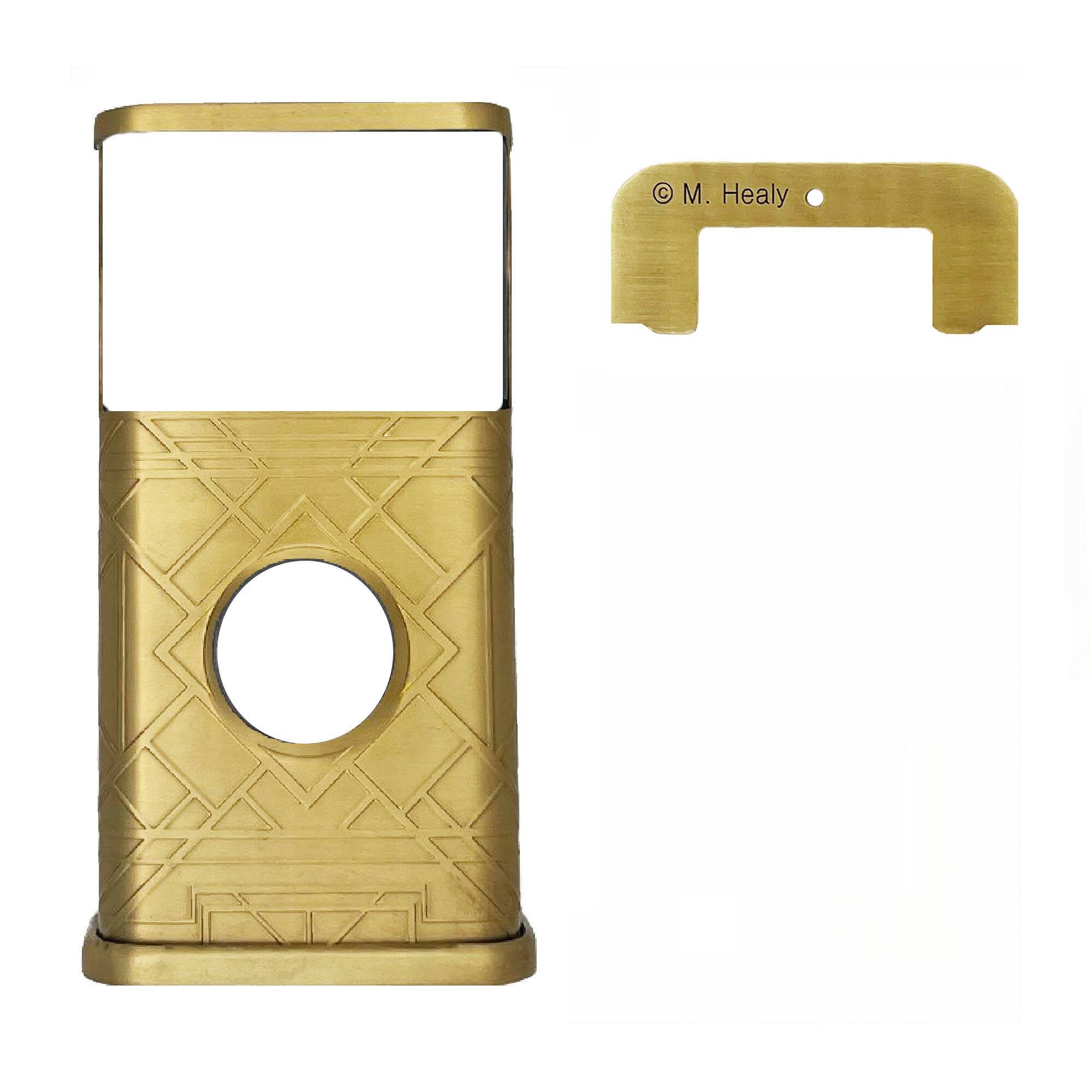 Back. Michael Healy - Art Deco Video Doorbell Cover (Ring Battery Doorbell 2024 Release) - Satin Brass.