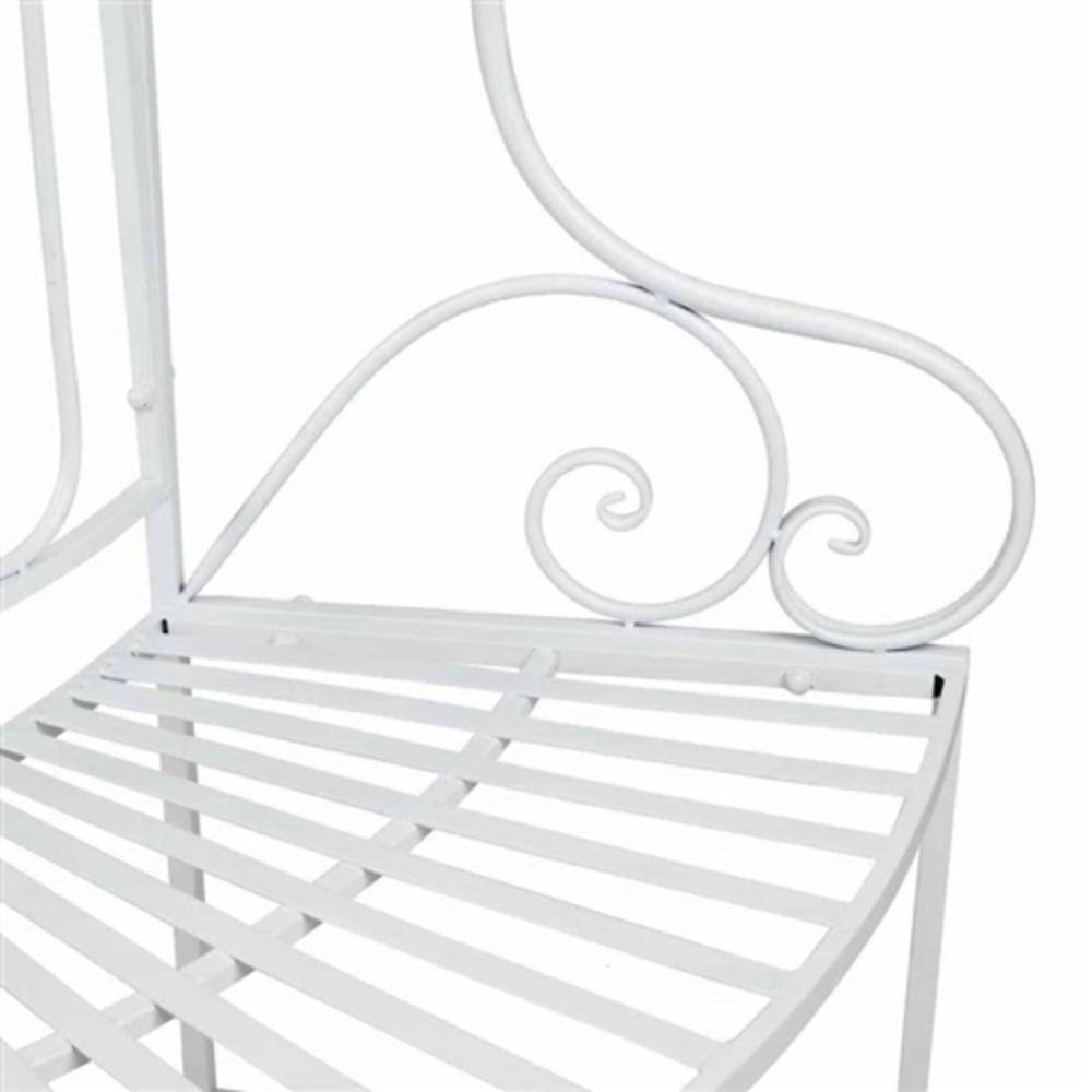 Alt View 1. Hivvago - Half-Circle Metal Outdoor Patio Garden Tree Bench - White.