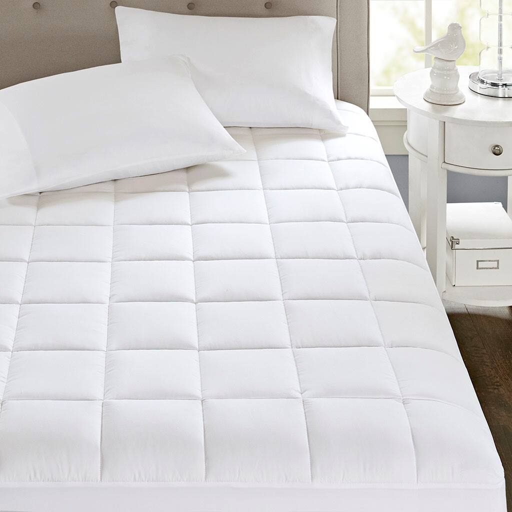 Alt View 2. Gracie Mills - Gracie Mills Barr Classic Box Quilted 3M Microfiber Mattress Pad - White.