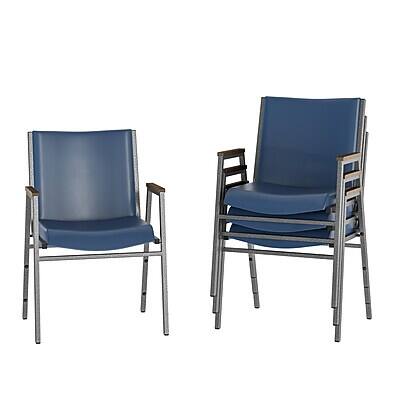 Front. Flash Furniture - Flash Furniture HERCULES Vinyl Stacking Chair, Navy, 4/Pack (4XU60154NVYVYL) - Navy.